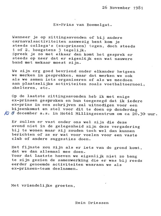 Oprichtingsbrief anno 1981